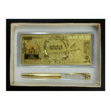 24k Gold Plated Note & Crystel Pen Gift Set